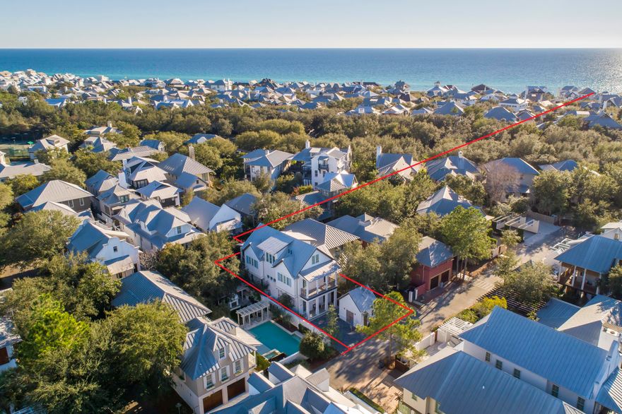 Delightfully decorated and sold turn key, this newer north side home is all about high end finishes. One of the newer homes in Rosemary Beach, this property is a rarity. The home features Kolbe Doors and Windows, Poggenpohl cabinetry, a full size Subzero refrigerator, a separate full size Subzero freezer, a 5 burner gas Wolf cooktop and an incredible amount of storage. The open kitchen, living and sitting areas are tastefully decorated and will provide elegant comfort for you and your guests. A large Master suite with a bathroom that is equipped with double vanities, a stand-alone tub and a separate walk-in shower provide the luxuries you would expect in a home of this quality. Spacious guest bedrooms and an upstairs bunk room with built in tv's will be a huge hit for the kids!