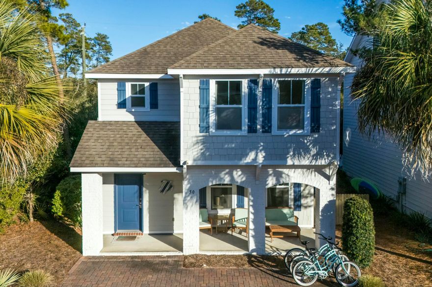 Welcome home! Positioned on a quiet corner lot in Pinewood Preserve, just a half mile from Walton County's largest public beach access. The Pinewood Preserve community is a hidden retreat with a mix of primary residences and vacation rentals, featuring a charming pool as its centerpiece. It's a short bike ride away from Camp Helen State Park and Lake Powell, the boutique shops of 30 Avenue, and an eclectic assortment of popular restaurants. It is being sold fully furnished and rental ready, with a small list of personal exclusions. Features include a spacious kitchen with large island, stainless appliances, and solid 42-inch cabinetry. All three spacious bedrooms are located on the second floor. Also offering a charming covered screened porch, fenced backyard and grilling area. You'll be able to enjoy everything our community has to offer year round. With the underpass complete, the demand for this area of Inlet Beach is stronger than ever. Away from all of the noise but a 5 minute bike ride to be in the middle of it. More photos coming soon. 