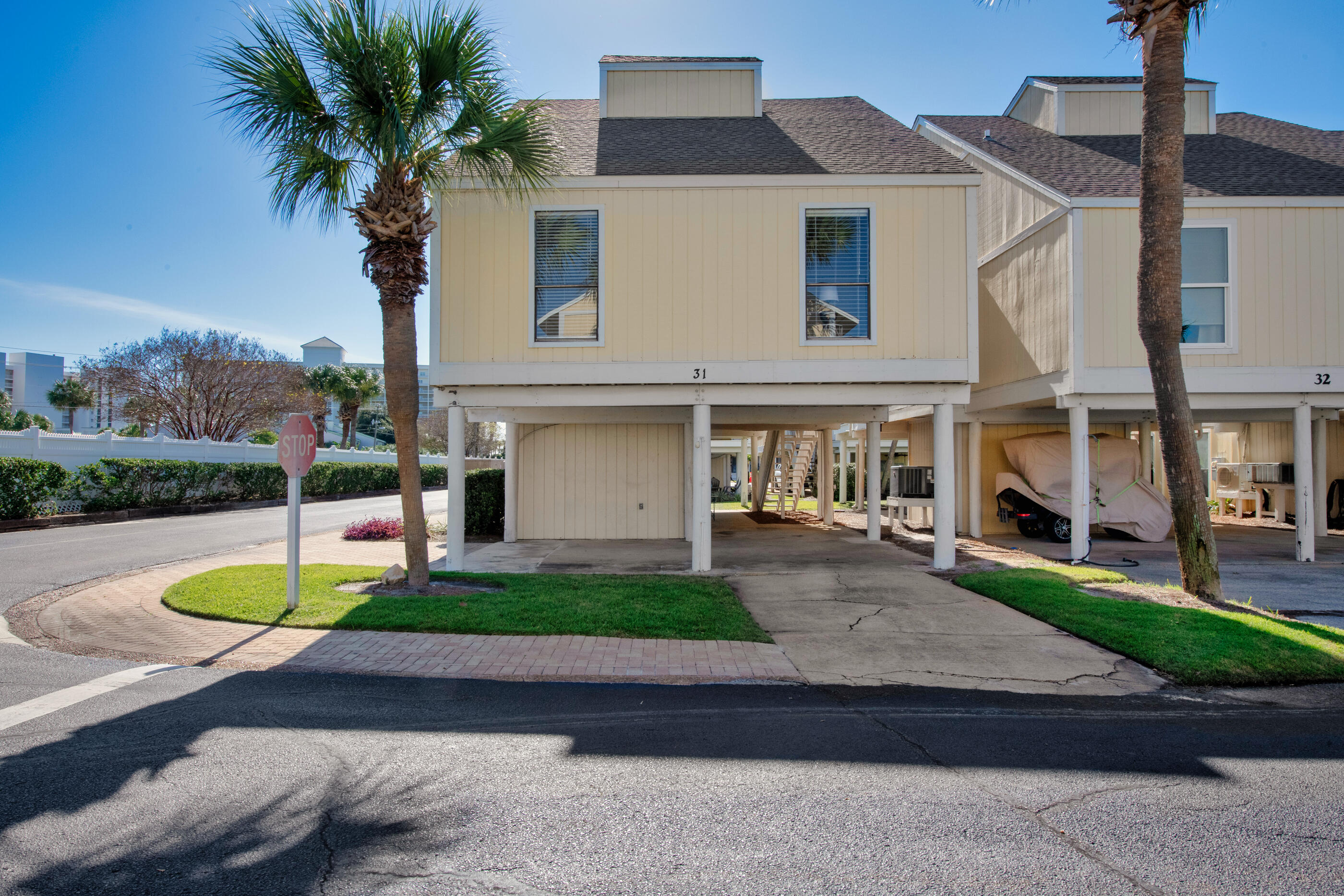 Welcome to Beachaholic (aka Sandpiper Cove Unit 31) where your coastal addiction awaits! Located in the heart of Destin within the amazing Sandpiper Cove community, Unit 31 is a fully remodeled, standalone slice of beachy bliss that checks all the boxes - and then some. This 3-bedroom, 2-bathroom beauty is bright, cheery, and bursting with coastal charm. Think beach cottage vibes and sunshine! Step inside and you'll instantly feel the carefree vacation energy. From the light-filled interiors to the breezy decor, every inch is designed for chill days and good times. Sip your morning coffee or evening cocktail on your private balcony, and let the salty air work its magic. The first floor you'll find 2 bedrooms and a full bathroom, while upstairs you'll discover your private owner's oasis! The kitchen and bathrooms have been brought back to life with new counters, cabinets and appliances... and don't worry there's no carpet in this unit. LVP has been installed in the entire unit for easy cleaning and durability. Wondering about the location? Let's just say your flip flops won't be working overtime - you're just a short stroll to 1,100 feet of deeded private beach access. But wait, there's more! Sandpiper Cove is practically a resort within a resort, featuring: 5 pools (2 are heated during winter months), 2 hot tubs, Tennis courts, Boat slips, Fishing and on-site favorites like Louisiana Lagniappe & Rick's Sand Trap. Already a successful short-term rental, "Beachaholic" is turn-key and ready to keep the good vibes (and bookings!) rolling. Whether you're looking for an investment, a second home, or your personal beach escape, Unit 31 is the perfect excuse to become a Beachaholic. No judgment, we totally get it. BONUS: snowbirds are already booked for Jan 1-March 15 for $8,000!