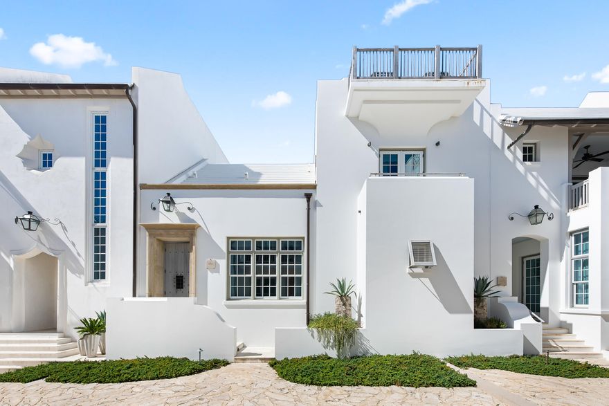 Description Copy:Fronting Sea Garden Pedestrian Path South of 30A in Alys Beach, 20 Shinbone Court, designed by acclaimed architect Gary Justiss and built by Davis Dunn Construction, offers the highest level of craftsmanship and quality of finishes that sets this house apart. Just steps from private beach access, this four-bedroom, four full-bath, two half-bath custom home features an open and inviting floor plan that seamlessly flows to the outdoor living spaces. A private first floor primary bedroom suite overlooks Sea Garden Pedestrian Path and welcomes the morning light. From the reclaimed beams of the first floor great room to the vaulted wood ceiling of the second floor living room, a variety of  detailed ceiling woodwork is enjoyed throughout the different rooms of the house. An elevator to the third floor makes the water views from the rooftop terrace effortless.

Looking out to the private courtyard, a conditioned pool room is one of the favorite features to those that know this house. This space serves as the perfect spot to relax and enjoy the pool/hot tub views along with the double-sided fireplace which ensures the cozy ambience of this coastal retreat is felt whether inside or outside. Recently refurnished by SummerStory Design, 20 Shinbone conveys fully furnished. 
