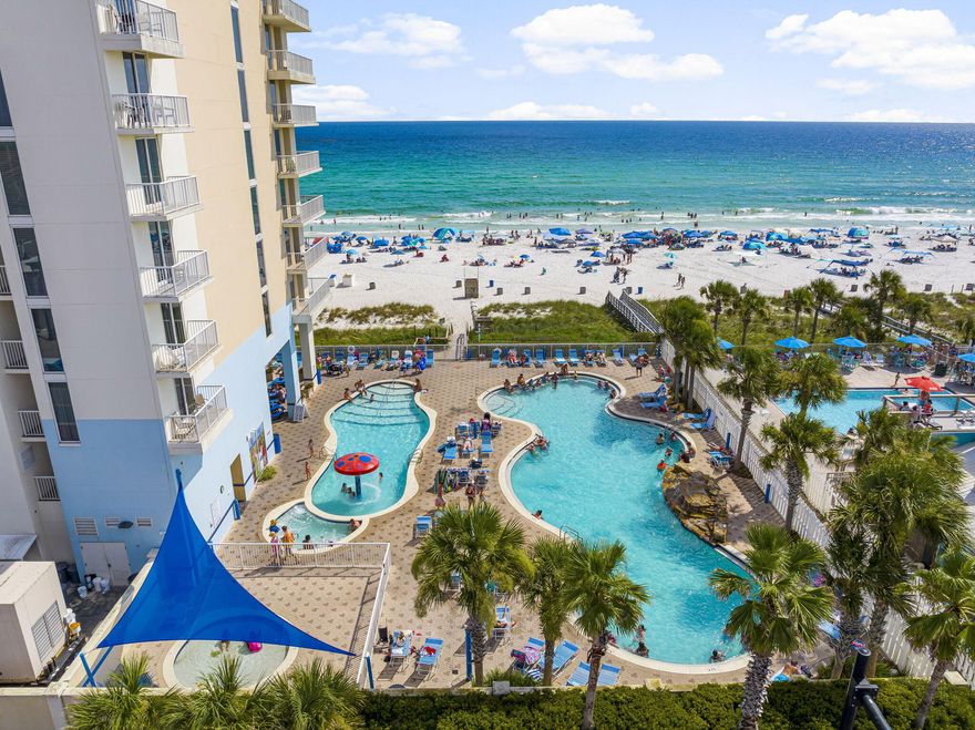 Beautiful Gulf front condominium unit w/fabulous views located at the popular Majestic Beach Resort. Well maintained two bedroom two bath unit has been lovingly updated & shows very well! Updates include water heater (2022), kitchen appliances replaced (2023,),washer/dryer (2024), shiplap, 65'' TV in living room, kitchen backsplash, new paint,& king-sized beds in each full-sized bedroom with new Mattresses (2023). 5 pools (indoor & outdoor pools), including  hot tubs, movie theatre, fitness area,tennis/pickle ball courts, complimentary use of game room with ping pong, pool and fooseball. A fully funded/solid HOA helps to make this a great value. Call to schedule your showing appointment (All important details need to be verified by appropriate specialist)