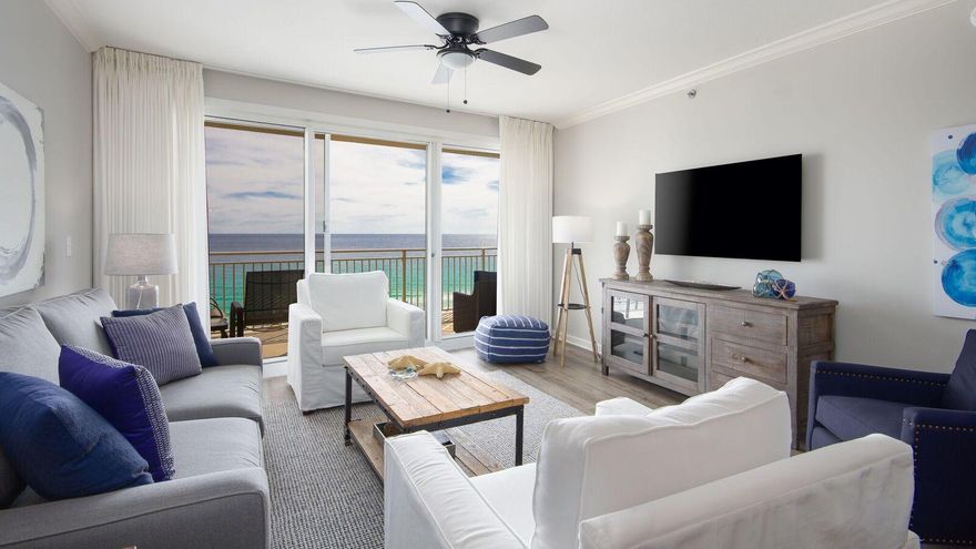 Fantastic Gulf Views! Beautiful, completely updated condo, designer style.  New Luxury Vinyl Plank Flooring Throughout. 10 Yr Smoke Detectors. Pottery Barn Living & Bedroom Furniture & Rugs.  Upgraded Patio Furniture.  Just Completed Guest Bath – Newly Tiled Walk-in Shower/Glass Door, Vanity, Light, Grohe Faucets.  Updated Master Bath w Sep Shower/Glass Door, Large Jacuzzi Tub. New Sink & Faucet. MASTER BR- Hybrid Foam Mattress, New Headboard, Ceiling Fan, 55' LG TV, Updated Blinds.   GUEST KING BR - Quality Mattress, Ceiling Fan, New TV, New Blinds. LIVING/DINING - 55' LG TV/DVD Player; Dining Room Light Fixture, Honeywell WIFI Thermostat,  KITCHEN - 3x12 White Subway Tile Backsplash, Grohe Faucet.  X-LG GE HE Washer & Dryer – June 2020. Water Heater 2020, HVAC 2014. High Income Producer.