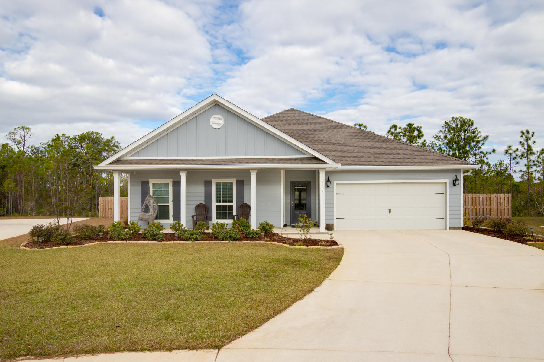Find a peaceful lifestyle at this immaculate 4BR/2.5BA home in the secluded, bay front community of Eagle Bay Landing. The sought-after Victoria plan has a distinctive Craftsman-style front porch, open concept living and dining and a split design providing privacy for the elegant master suite. Located on a quiet cul-de-sac with only two other homes, the fenced backyard overlooks a wooded preserve. This home rests on a 1/3+ acre lot that has been professionally landscaped with irrigation system installed. Mere minutes from the beaches of 30A and shopping and dining of Grand Boulevard and Sandestin, Eagle Bay Landing is a wooded neighborhood of only 52 homesites tucked amongst nature and the Choctawhatchee Bay with a beautiful community swimming pool. Sacred Heart Hospital, schools, parks, a Publix grocery store and other area conveniences are located nearby.