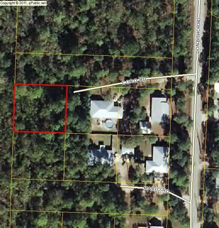 Check out this wooded lot in the heart of Santa Rosa Beach just minutes from the Beaches of South Walton and all 1/4 acre lot is located at the end of Cord Road, just a short walk from the Choctawhatchee Bay. With only one other house on this short dead-end street, this will be a very private place to build your dream home. NOTE: Currently Cord Road ends into the neighbor's lawn, so please do not drive or walk onto the property without first calling the Listing Agent. All dimensions are approximate and subject to verification by Buyer at Buyer's expense. This property will need a survey to determine the exact lot line locations. Buyer to determine suitability to build at Buyer expense.