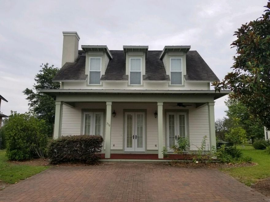 Two story unfurnished Southern Cottage Architectural Style home in a coastal community located a block north of Shipwreck Island, only 5 minutes from Pier Park for shopping, dining and more. Covered front porch, stone tile floors, open living / dining area. All granite counter tops including baths. Master bedroom is on main floor. Laundry room with washer and dryer plus, built in desk area. Wood flooring on stairway, 2nd floor hallway and media room. 2nd floor also has three bedrooms and 1.5 baths. All appliances, tank-less water heater. Community Pool. Lawn service included. NO SMOKING. Pets allowed with owner approval.