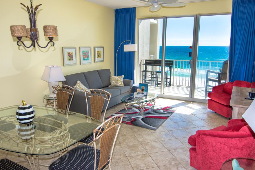 This is the deal you have been waiting for...situated on the best stretch of Destin's white sand beach, this Majestic Sun condo showcases panoramic views of the beautiful Gulf of Mexico. This stunning condo with New A/C, New Granite and New Paint plus beachy chic interiors and offers a spacious bedroom, 2 full bathrooms and a large living area with magnificent floor to ceiling windows and balcony to take advantage of the unbelievable views. Come and discover the many treasures of Majestic Sun including 2000' of wide open beach, a sparkling indoor/outdoor swim through pool, fitness center, hot tub, tennis courts, 18-hole golf course at Seascape and a lavish lobby with on-site rental office. Majestic Sun is perfectly located near the best shopping, dining, restaurants and entertainment!
