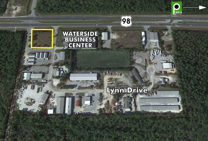 A highly visible light industrial zoned parcel in the high growth area of South Walton County, Florida, with approximately 200' of prime highway frontage and across from new Publix shopping center. The flow around this site is superb, with (4) corners allowing for great accessibility and logistics! Per Walton County FLUM: Light Industrial. Buyer must verify all information and specifications.