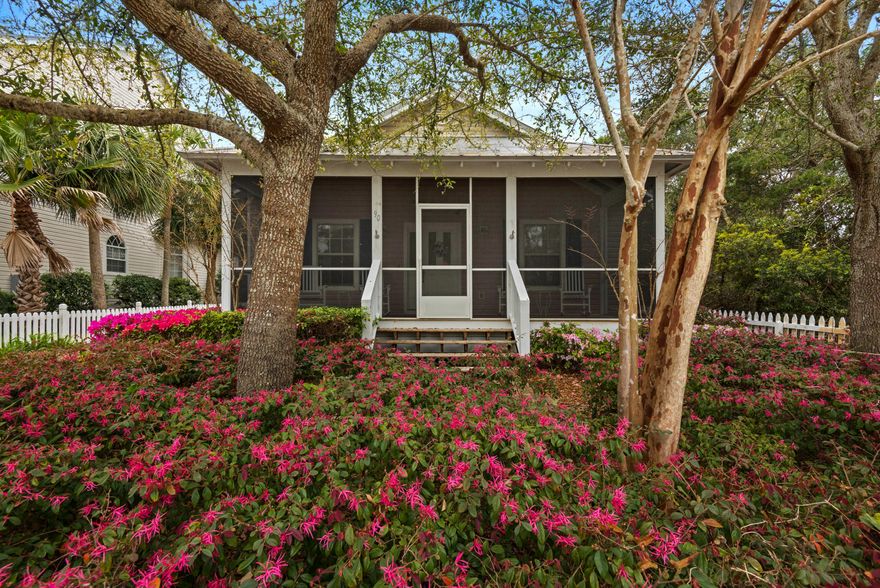Just one and one-half blocks from Barracuda St. beach access, this Florida cottage is situated in popular Crystal Beach. Proudly boasting a full carriage house over the two car garage, with a full kitchen, living room, bedroom and bath, this home will make a great rental, second home or full time residence. Screened porches on the front and back are a great place for relaxing after a day at the beach. The main house has 3 bedrooms with ensuite baths, all on one level, and an open floor plan for your entertaining. Beautiful oak trees provide shade in the outdoor space, with room for you to design your own pool. Crystal Beach has that small neighborhood character, with white picket fences, and is conveniently located to all of Destin's restaurants, shopping, harbor area and golf courses.