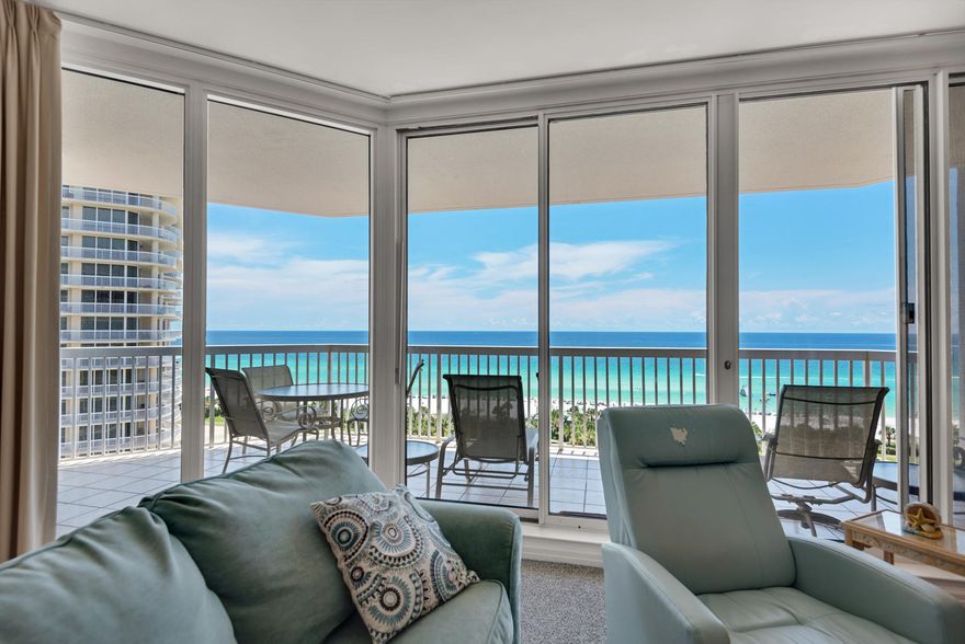 Spectacular gulf views from this 10th floor 3 bedroom, 2 bath condo. The beachy themed condo is offered fully furnished and rental ready. The living/dining area and the master bedroom open to a gulf front oversized terrace and expansive windows throughout offer breathtaking views of the beach, lagoon pool and resort. Master bath boasts double vanities, Jacuzzi tub and separate walk-in shower. The 2 guest bedrooms share a terrace providing gorgeous resort and bay views. The Silver Shells Resort is gated and guarded 24/7 and St. Croix is a secure entry building with garage parking. St. Croix is a gem sitting in the center of the Silver Shells Resort with every amenity imaginable: including cardio & weight rooms, 4 tennis courts, basketball court, grills and picnic area, a 7500sf lago- Cont'd