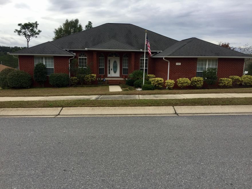 WOW! 3 car garage, whole home generator, Bonus room, screen enclosed Florida room security system, $7,000 worth of hurricane shutters... these are just some of the unique features this 4 bedroom 3 full bath Brick home has to offer! Located on a large corner lot in the desireable South Crestview community, Fox Valley. This is a 1 owner home that has been lovingly maintained. Easy care Tile floors throughout most of the living spaces, interior arches, vaulted ceiling, gas fireplace, granite countertops, interior french doors, a great split bedroom plan. If you are looking for a lot of space at an affordable price then dont miss seeing this one. The location is very convenient to the area military bases, close to shopping and schools, and just across the street from the Foxwood Golf Course