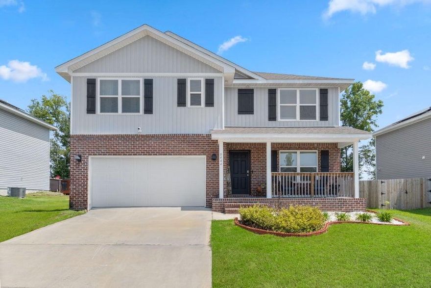 BEAUTIFUL low maintenance & GREAT curb appeal. This floor plan is a MASSIVE 5 bedroom 3 bath, with plenty of storage for all your everyday needs! It has nice wood look luxury vinyl plank flooring throughout for an impeccable look with carpet in the bedrooms. The large open kitchen and living area is great for family gatherings and parties. The kitchen has a large island bar and lots of counter space with all stainless steel appliances. This home features a living area both down and upstairs! The master is large with an en suite featuring a glass enclosed walk-in shower and a custom designed luxury closet and a second closet if needed. There are 3 additional bedrooms upstairs with the guest bedroom downstairs with its own bathroom. The backyard is spacious and ready for your family!