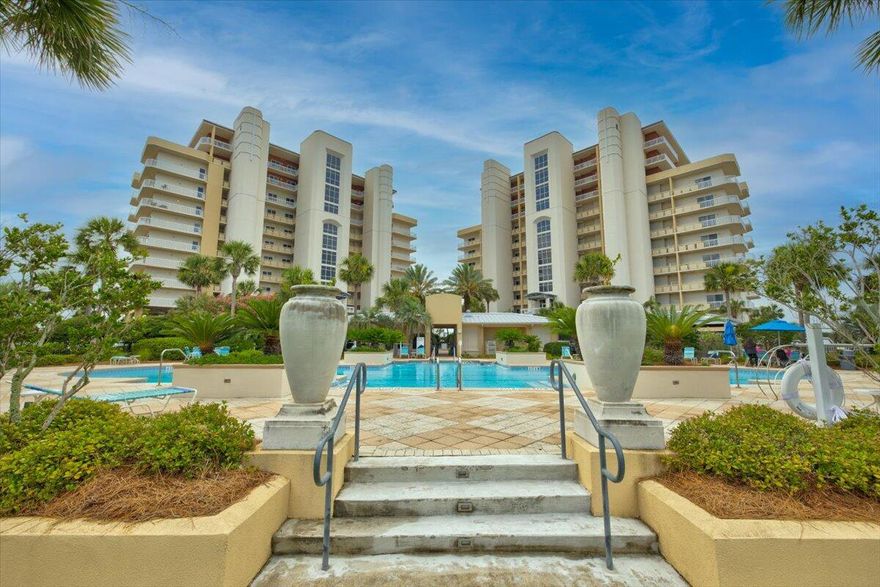 Come enjoy the spectacular views of the both the harbor and the gulf in this beautifully well-maintained condo. This unit offers a very spacious floor plan with 3 bedrooms and 3 full bathrooms. This gated community has two pools on site, one that is a private pool designated for owners use only. There is also deeded beach access as well as a covered park spot. Harbor landing is one of the newer and most well maintained condos in Destin.