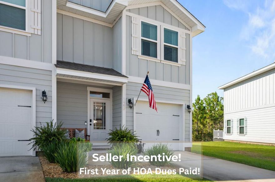 Seller Incentive! Enjoy your first year of HOA dues paid by the seller with an accepted offer. Enjoy peaceful living just minutes from the beach!!! Discover the perfect blend of comfort and convenience in this charming end-unit townhome tucked away in highly sought-after Miller's Crossing of Santa Rosa Beach.  This inviting three-bedroom, two-and-a-half bath home backs to a protected green space, offering privacy and serene views you'll love coming home to.  Enjoy morning walks on the neighborhood's scenic boardwalk surrounded by nature, all while being minutes from Blue Mountain Beach, shopping, dining, and coastal attractions.  Inside, you'll find a bright open floor plan, kitchen with granite countertops and stainless-steel appliances, and a cozy living area with stylish accents and abundant natural light.  The spacious primary suite includes a walk-in closet and dual vanity bath, with ample storage throughout.  Outside, relax on your patio with peaceful wooded views or stroll to the nearby community green spaces.  This low-maintenace home is ideal as a primary residence, second home, or long-term investment. With a brand new price just announced, it's a value that won't last long!


