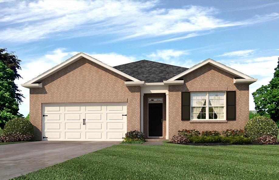 The Cali is a one story floor plan featuring 4 bedrooms, 2 baths, covered back porch & 2 car garage. The open kitchen features an island, stainless appliances and granite countertop. The kitchen opens to the great room w/ access to the covered porch. The master suite is just off the back side of the house & master bath features a walk in closet, dual sinks and large 5' shower. Pictures, photographs, colors, features, and sizes are for illustration purposes only & will vary from the homes as built. Home & community information including pricing, included features, terms, availability and amenities are subject to change and prior sale at any time without notice or obligation.
