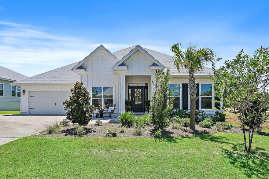 Location, location, location! Right in the heart of Santa Rosa beach in Ocean Estates Subdivision, this home is Less than 1 Mile to the beaches of 30A and is just around the corner from the Santa Rosa Golf Club. Coastal charm and sophistication await in this beautifully designed 5 bedroom 3 bath home. The home offers overs 3000 sq ft with 10 ft ceilings and an open floor plan. The designer lighting and the custom finishes throughout add to the luxurious feel. There is a private office just to the left of the elegant entry and to the right is an open and comfortable media room or dining room. The chef's kitchen boasts KitchenAid appliances with a 6 burner gas cooktop, 9 foot island and a large dining area accented by a beautiful shell chandelier. Enjoyable hours will be spent with family and friends playing games and watching TV in the great room with coastal custom cabinets, gorgeous multi setting electric fireplace and media center. The spa like master suite with beautiful master bath and professionally designed spacious closet offers a tranquil respite at the end of the day.  The other four bedrooms are spacious and perfect for a large family or anyone who hosts out of town guests/family often. The large screened in porch connects either from the dining area or master and is perfect for dining al fresco, visiting with friends or just curling up with a good book and enjoying the Florida outdoors. 

