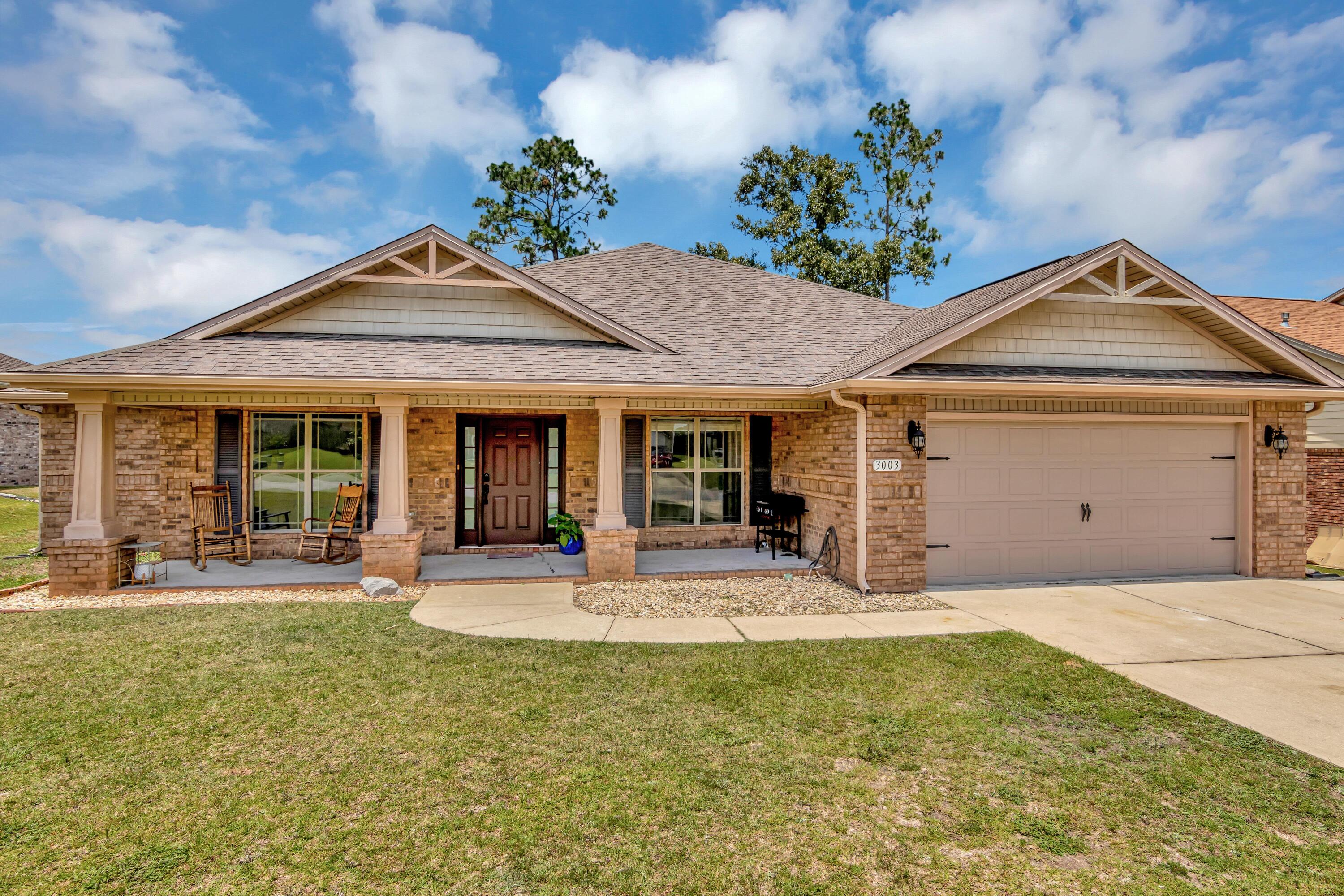 As you approach this home you'll be welcomed by the spacious front porch where you can enjoy the shade and relax after a dip in the pool or a match on the tennis courts! Upon entering you'll enjoy the open concept, split floor plan. Dine at the breakfast bar, breakfast room, or formal dining room. All this plus a flex room that could be used as a sitting area, playroom, office, gym, or gaming area. Retreat to your primary suite with double walk in closets, double vanities, a garden tub, and a HUGE walk-in shower! Granite counter tops, ample cabinet space, and more await. New carpet just installed on 3/18/24.