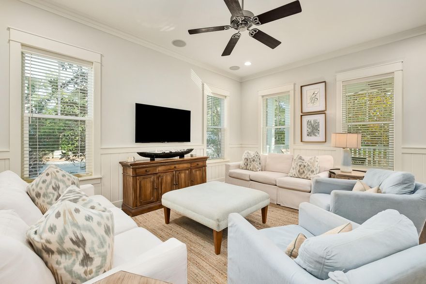 Situated in Phase IV Watercolor, this beautifully crafted 3 bedroom, 3.5 bath Huff Home is primely positioned on a corner lot, mere steps away from the Dragonfly pool. Currently the lowest priced home per square foot in the entire community, this home offers Watercolor living at an unbeatable value.