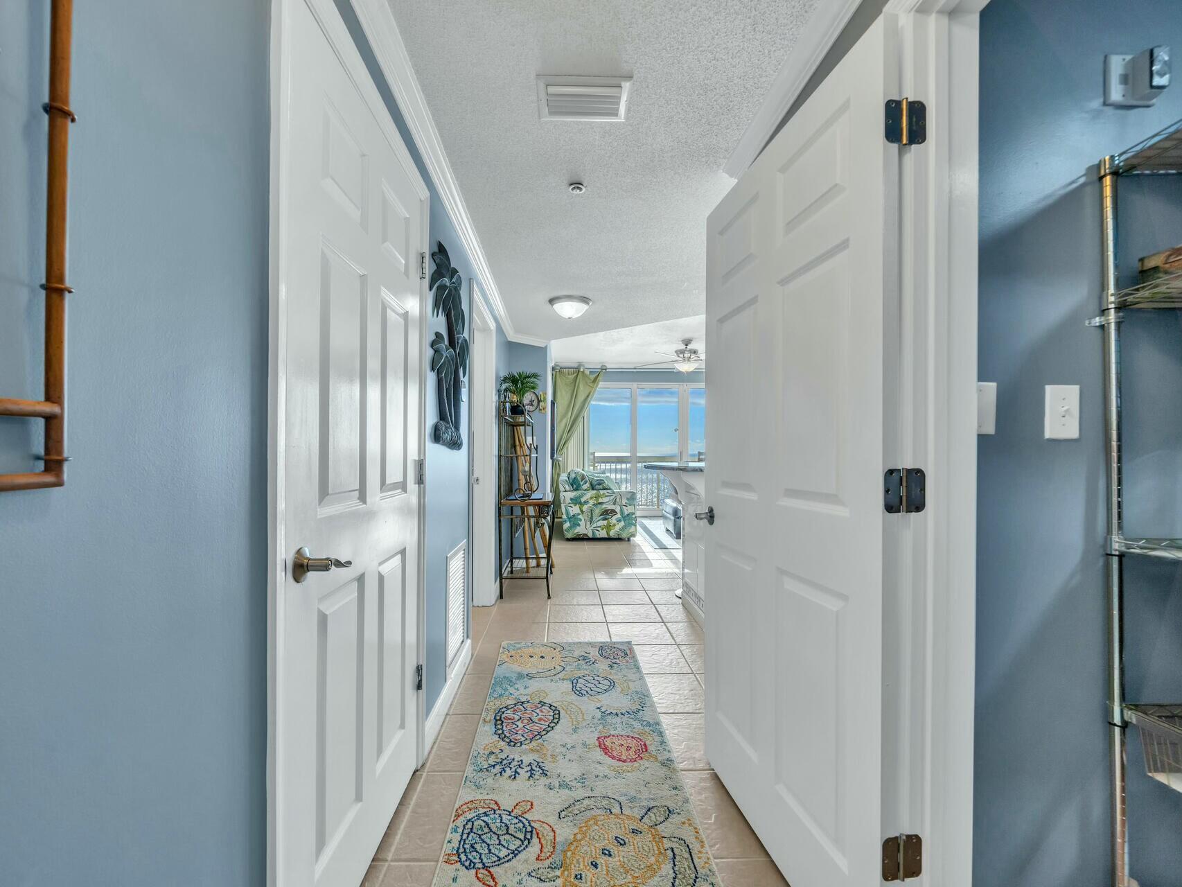 Discover your coastal paradise at 5115 Gulf Drive, Unit 2205, in Panama City Beach, FL! This top-floor penthouse offers breathtaking gulf views and direct access to pristine beaches, making it the perfect retreat for beach lovers. This special floorplan features a Gulf Front Master Bedroom and a Large Bunk Room (rents like a 2 bedroom), and 2 Full Baths. These coveted units seldom come on the market. Open floor plan allows for fabulous Gulf and sunset views from balcony, living room, dining room, kitchen, & master suite providing the ultimate alfresco living and entertaining environment!Take advantage of community amenities like a pool, gym, and clubhouse. Utilities included in you COA fees!! Embrace a serene beach lifestyle!  Pet-friendly for owners.