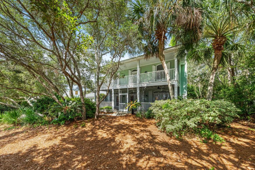 This  ''Unicorn'' is considered nearly impossible to find, with perfect features, qualities, and development possibilities that it's essentially mythical like a unicorn.  She's 200 steps to a spectacular public beach access (door to sand), an over sized lot (+or-$1.5MM Lot Value),  sprawling 2563 s.f. sleeps 18...what!?...sleeps 18, $150K+ Rental Income$$, 5 minute bike ride to Seaside, 3 minutes to Surf and Deer, 1st Floor In-Law suite (sleeps 6 can be closed for privacy), local designer renovations over the years (see docs), oversized pool and outdoor area. At the core of every Unicorn lies a Visionary that sees the Tower addition (see docs) .   Perfectly positioned at the entry of the neighborhood, adjacent to a reserve This 2 story home with oversized balconies and screened in porches has driveway parking for 4+ cars with majestic live oaks and mature palms providing privacy and shade in the front and back with a gorgeously landscaped back yard that surrounds the large private pool and the pool side lounge seating.  6 Bedrooms and 4 Full baths with a unique floor plan that can accommodate a large family with privacy and spacious accommodations.  New window blinds ordered!

Sugarwood Beach is an authentic Seagrove Beach community that offers large lots and low HOA fees.  With just 65 homesites the Sugarwood Beach community has the character and charm of an established Florida Gulf Coast neighborhood.

