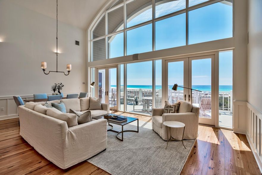 Enter the gates of WaterSound Beach and leave everyday stresses behind. Located in Compass Point II, Unit 424 provides a cocoon of peace and tranquility in a pristine 3 bed, 3.5 bath home that sits comfortably at one with its stunning natural surroundings. This top floor unit has never been rented and boasts a huge porch for Gulf-front living, custom Dwell interiors and updated white marble bathrooms, among other desirable features. Step into the airy 24-foot high living area  a room with arguably the best outlook in WaterSound Beach. Framed by incredible double-height windows, the panoramic seascape provides an ever-changing scene.