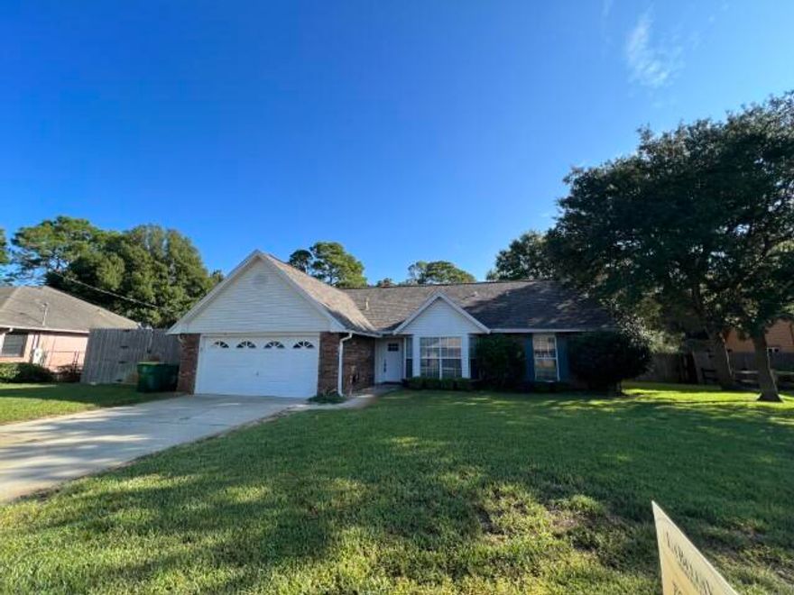 Easy commute to Hurlburt AFB, this home features vaulted ceilings, loft, flex space for a home office or 5th bedroom.  Large bedrooms, Florida room and many upgrades.  Renovated kitchen, stainless-steel appliance suite, newer carpeting, and fresh paint.  Large backyard and perfect for entertaining and grilling on the paver stone back patio.  Privacy fenced back yard, 2 car garage and 5 minutes form the base.  Eat in kitchen as well as a formal dining room.  Open concept living room with the master bedroom on the 1st floor.  Cozy fireplace with custom accents for Florida winters.  No inside smoking or vaping.  Lawn care included in rental rate.  Pets allowed with a $400 non-refundable pet fee.  Neutral paint and so much more.