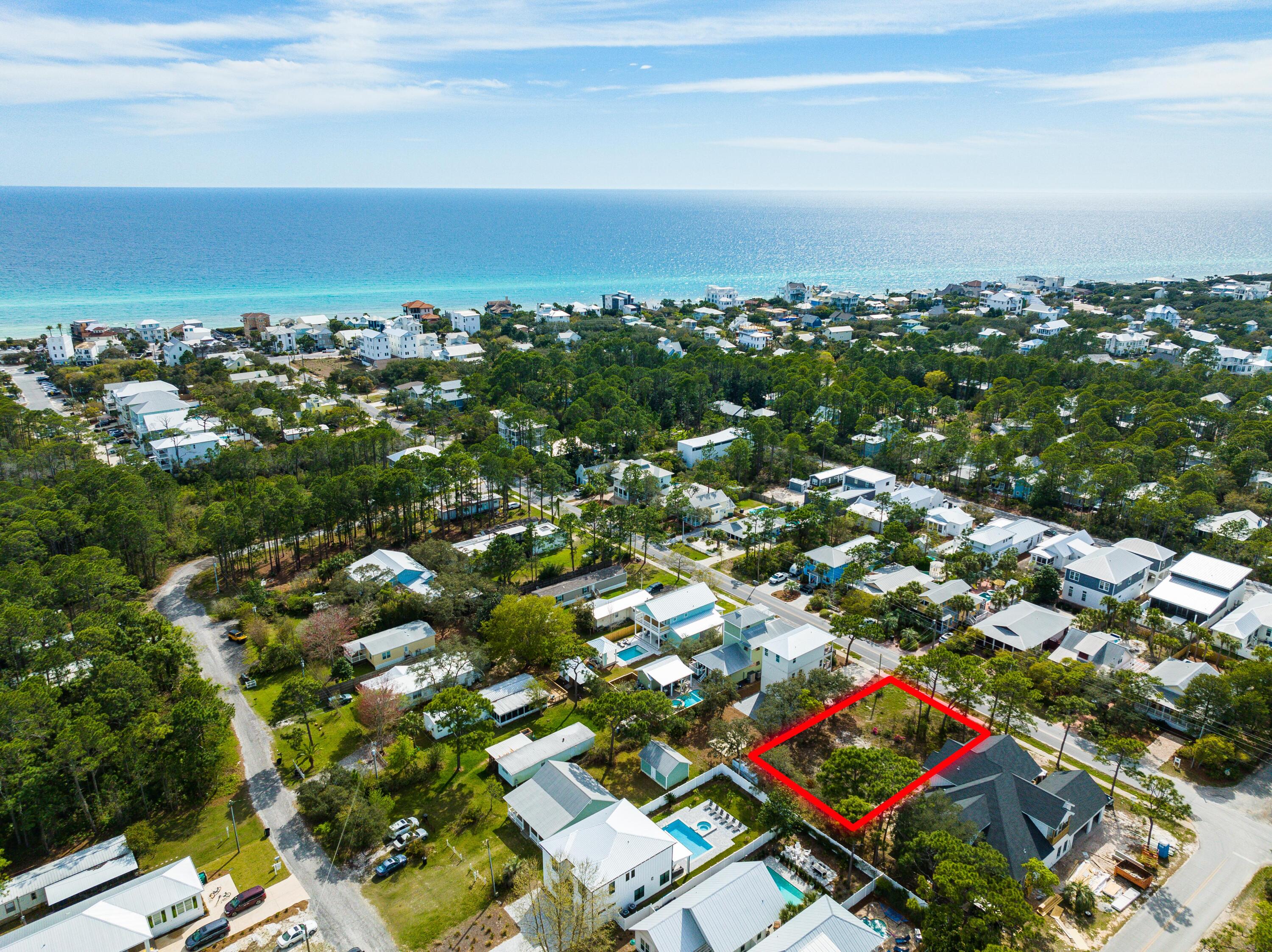 75' Extra wide build ready lot with sidewalk connection direct to San Juan beach access with parking and next to the new Santa Clara ADA beach access with restrooms. Old Seagrove neighborhood with No HOA or building restrictions with lots of great new construction homes recently built or underway. Minutes away in Seagrove, Seaside, and Watercolor.