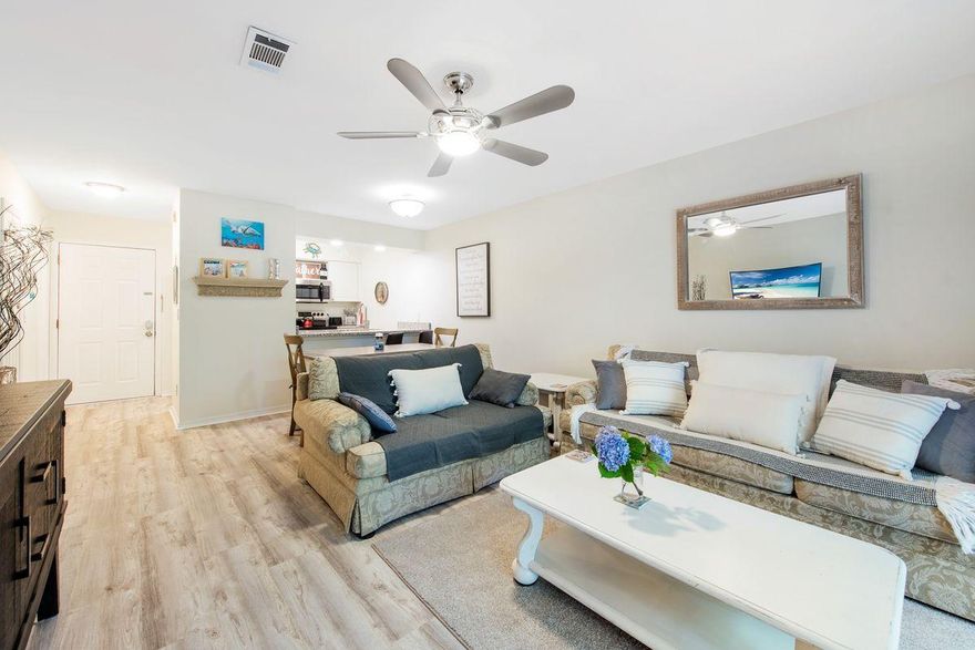 Not many properties can offer a walk to the beach and privacy for such an affordable price, but this cozy townhome in Cassine Gardens hits the mark. It is being sold fully furnished and has upgraded touches throughout. The covered back porch is a great place to relax as it overlooks the Cypress Forest. The community offers two swimming pools, tennis courts, easy beach access, and a nature trail. On the first floor you'll find your living room, dining room, kitchen, and a half bath. Upstairs are the two bedrooms and the full bath. This is a great option for a 2nd home, or could also be a strong producing rental property. In the heart of Seagrove Beach you have plenty of restaurants and shops at your fingertips. Enjoy being right in the middle of everything Scenic 30A has to offer while feeling completely secluded at the same time.