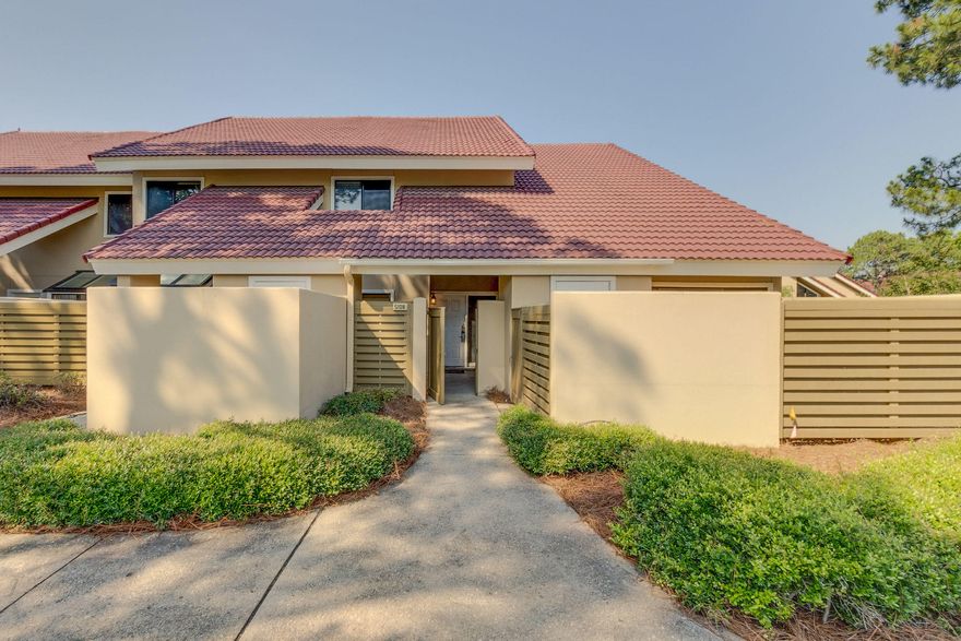 Beautiful lakefront townhome within Sandestin Golf & Beach Resort; just a 1/2 mile to the beach! As you walk up to the front door, enjoy a private, shaded courtyard. The interior offers an array of updates to include the kitchen with white painted cabinets, granite counters and stainless steel appliances; granite counters in both baths; New AC in 2013; new sofas & rug, new dining chairs and low maintenance tile on the main level. This home is located on the northern side of the lake with relaxing views from your private patio, living room & master bedroom. Offered fully furnished & rental capable. Owners can also enjoy the warm days lounging at the Beachwalk community pool located on the same street. Fabulous dining & shopping in the Market Shops is directly across the street!