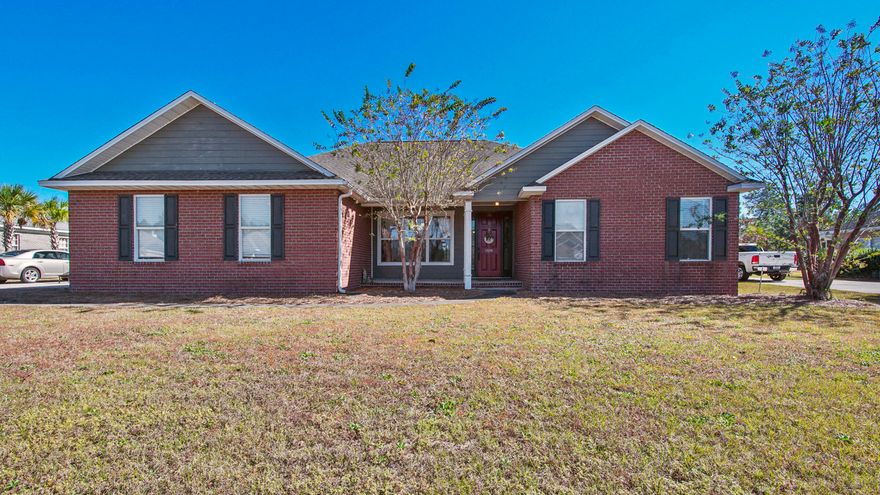 Welcome home to this beautiful golf course home in Windswept Estates.  It has recently been renovated to include custom concrete countertops in the kitchen and master bathroom suite, and luxury ceramic tile flooring throughout the entire home. The split floorplan offers a large open family room that is perfect for hosting large gatherings for the holidays. The kitchen offers a breakfast bar plus a breakfast area with custom built in office space.  Need a pool? The backyard has plenty of room for the Florida oasis that you've been dreaming of. Located on the 1st fairway in Windswept Estates, a 750 acre master-planned residential community and a premier gated golf course. Amenities: swimming pool and clubhouse, two tennis courts, basketball courts, and a playground.