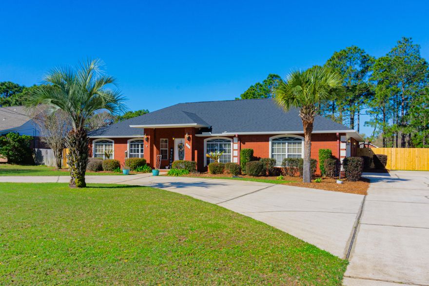 Impressive Brick Home will Wow you on First Site! Located in sought after Holley By The Sea Subdivision with all the Amenities it offers! Convenient to Hurlburt Field to the East and Pensacola NAS to the West. This Gorgeous Updated Home sits on an Oversized 1/2 acre Lot with Circle Driveway. The Side Entry Garage and Extended Driveway allows room for RV or Boat Parking behind the Double Gate. Inviting Foyer leads to Sunlit Dining Room on your right and 4th Bedroom or Office to your left. Vaulted Ceiling Family Room with Fireplace is open to the Kitchen and Breakfast Area.  Split Bedrooms. Master Suite with His & Hers Walk-in Closets, Remodeled Bathroom, Tiled Shower, Tub, and Double Vanity. Fabulous Screened Porch extends your Outdoor Living! Beautiful Fenced Backyard. Room for a Pool. Holley By The Sea amenities include three pools, tennis courts, gym, beach house, pier, playground, boat launch, and so much more!
This Home is well maintained and Ready for it's New Owners!
Buyer to verify all pertinent info.

PER SELLER-
Roof 2022
HVAC 2022
Water Heater Apr 2025 Brand New!
Septic Pumped & Inspected Apr 2025
Elec - FL Power & Light
Water - Holley Navarre Water Systems
Internet/Cable - At&T Mediacom DirecTV Dish
Trash - Waste Pro or Adams Sanitation