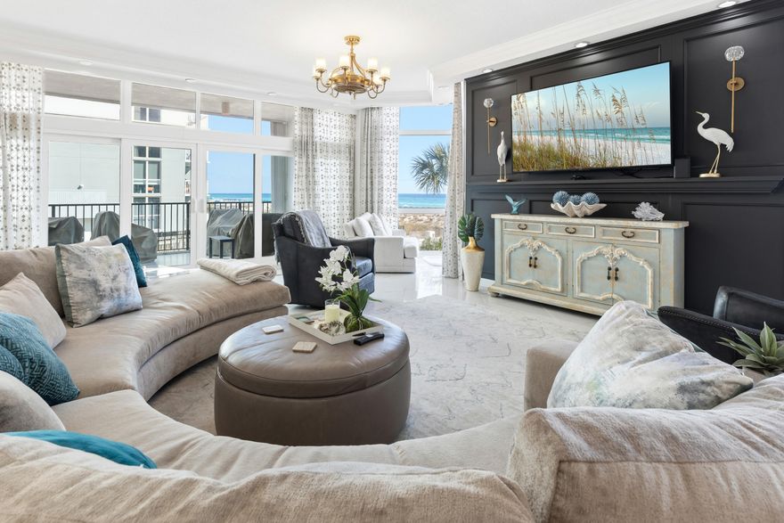 Experience Gulf-front luxury living at Regency Towers Condominiums in Destin. This 3BR/4BA, 3,800 sq. ft. East Tower END UNIT residence is fully upgraded, elegantly furnished, and turnkey. Enjoy breathtaking Gulf views, private deeded beach, assigned parking, 10x10 CC storage, oversized deck, pool, full gym with saunas, community room, and recreation area. Only two condos per floor, full surveillance, on-site concierge, maintenance, and security offer resort-style living with privacy. The condo has complete water leak system in place and filtered water throughout. Daily trash pickup. All of the beautiful furnishings stay.  This condo is ready for its new owner. Bring your clothes.  Regency Towers delivers the ultimate beachfront lifestyle -- like living at the Four Seasons, but better