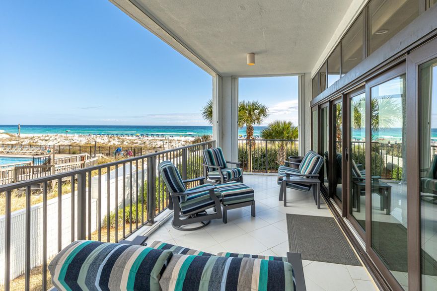 Experience Gulf-front luxury living at Regency Towers Condominiums in Destin. This 3BR/4BA, 3,800 sq. ft. East Tower END UNIT residence is fully upgraded, elegantly furnished, and turnkey. Enjoy breathtaking Gulf views, private deeded beach, assigned parking, 10x10 CC storage, oversized deck, pool, full gym with saunas, community room, and recreation area. Only two condos per floor, full surveillance, on-site concierge, maintenance, and security offer resort-style living with privacy. The condo has complete water leak system in place and filtered water throughout. Daily trash pickup. All of the beautiful furnishings stay.  This condo is ready for its new owner. Bring your clothes.  Regency Towers delivers the ultimate beachfront lifestyle -- like living at the Four Seasons, but better