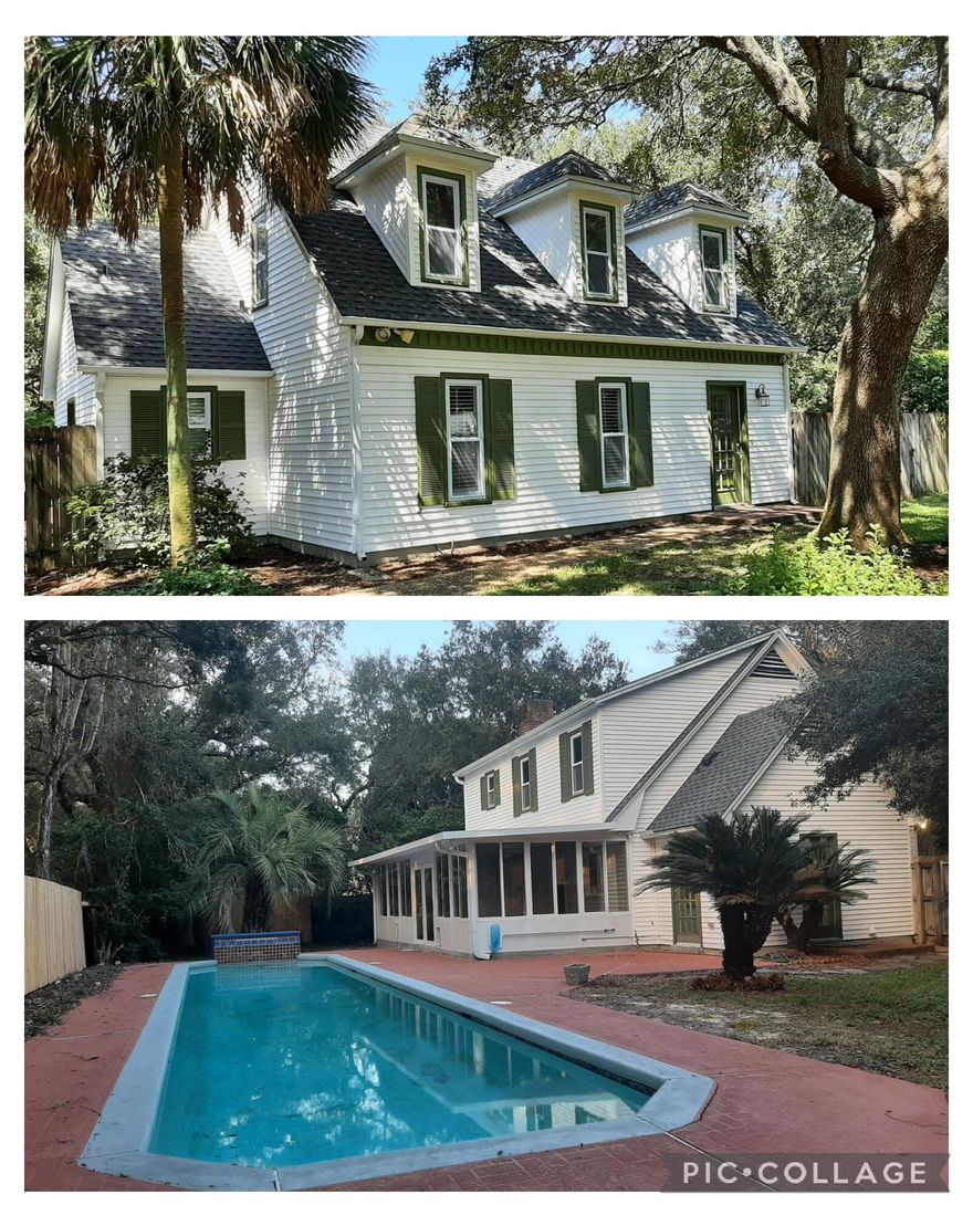 This 'Southern Shaded Colonial' is a must see!!!!  3 Bedroom with 2 & 1/2 Baths, In-ground Pool, Huge Air Conditioned Sun-Room, Wood Burning Fireplace and large Fenced Back Yard. Home sits on an extra large lot and includes and outbuilding for your Storage needs.  This home is located in the 'Whisper Bay' Neighborhood, known for it's shaded streets and 'Family Friendly' Activities. Centrally located to Schools, Shopping, Beaches and the Bay. Brand New Roof!