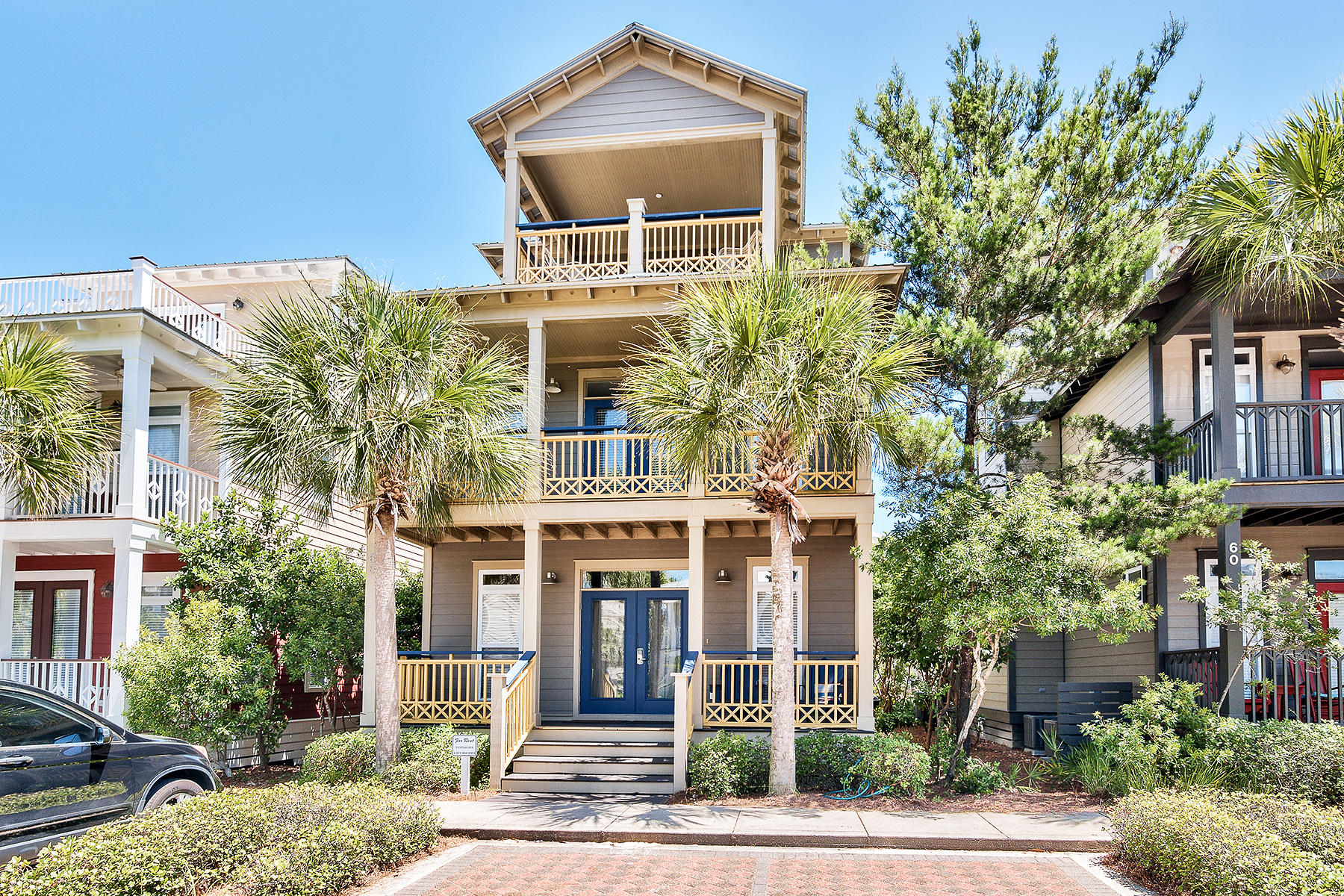 Ideally located across the street from Seacrest Beach's 12,000-square-foot pool, this four-bedroom, four-bathroom vacation rental is being sold fully furnished. The home has hardwood floors running throughout the living areas. A first-floor bedroom is perfect for vacation rentals and has access to the back porch with gas grill. The open living, dining and kitchen areas on the first floor are great for entertaining and family get-togethers. The kitchen is equipped with stainless appliances, granite countertops and white cabinets. The owner updated the living room furniture in the Spring of 2015. Up the stairs to the second floor you will find two guest bedrooms (one of which could be an additional master) both of which have their own private balconies overlooking Seacrest Beach.