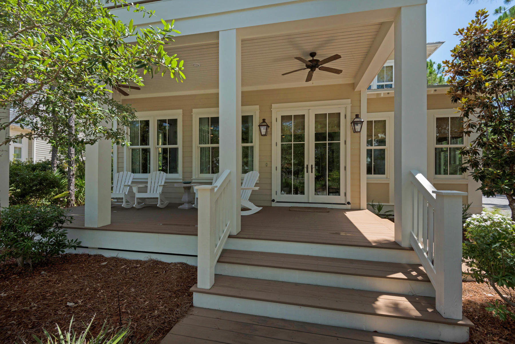 Welcome to 170 Royal Fern, a well cared for home in WaterColor's Forest District. This like new Romair residence is professionally decorated and has never been on a vacation rental program. Welcoming front porch opens into a spacious open living, dining and kitchen floorplan. Large first floor master suite/bath located on the back of the home offers privacy. Natural preserve area off porch for peace and tranquility. Wide, bright stairwell to open 2nd floor landing and 4 built in bunk beds each with its own cable hookup. Second floor master suite with double vanities a separate tub/shower in bath. Porch off 2nd master offers a relaxing sitting area. Two guest suites on this level with lots of natural light mirror each other. Hardwood flooring throughout, marble vanities, Wolf and