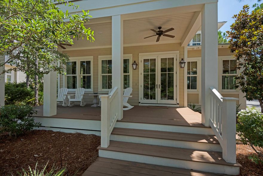 Welcome to 170 Royal Fern, a well cared for home in WaterColor's Forest District. This like new Romair residence is professionally decorated and has never been on a vacation rental program. Welcoming front porch opens into a spacious open living, dining and kitchen floorplan. Large first floor master suite/bath located on the back of the home offers privacy. Natural preserve area off porch for peace and tranquility. Wide, bright stairwell to open 2nd floor landing and 4 built in bunk beds each with its own cable hookup. Second floor master suite with double vanities a separate tub/shower in bath. Porch off 2nd master offers a relaxing sitting area. Two guest suites on this level with lots of natural light mirror each other. Hardwood flooring throughout, marble vanities, Wolf and