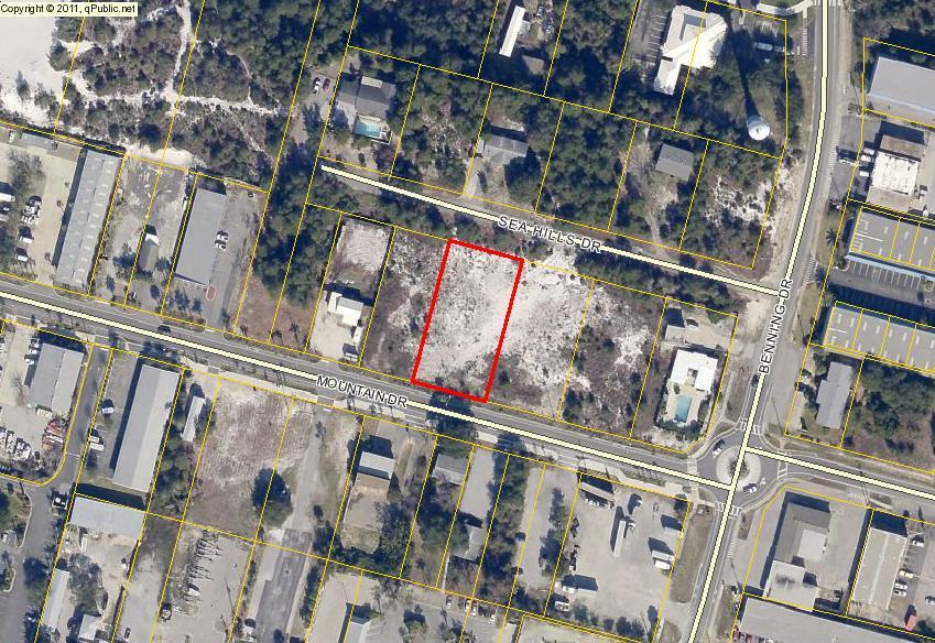 One of four parcels of commercial land on north side of Mountain Dr close to the intersection of Benning Dr and Mountain Dr. right in the heart of Destin. It is currently zoned commercial trade and service. These parcels can be sold separately or together. Buyer to verify lot dimensions.