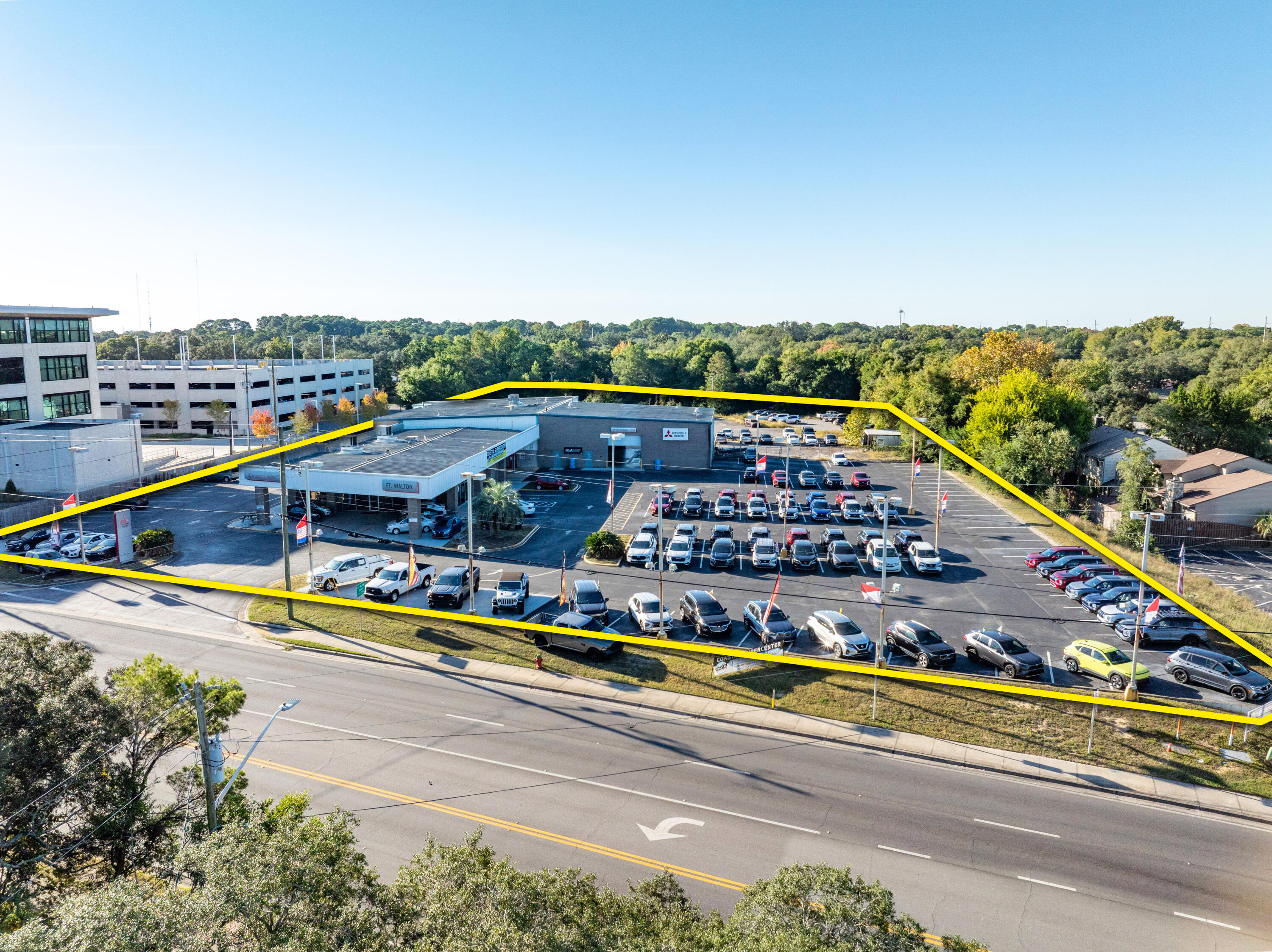 NEW LISTING ★ Prime +/-4.28-acre parcel is currently being operated as a Mitsubishi auto dealership.  This high visibility, landmark site, containing an impressive expanse +/-308' on Beal Parkway in Fort Walton Beach, Florida is adjacent to the new PenFed Credit Union bank and office building.  Please inquire for further details.  Please do not approach employees and all showings must be scheduled by appointment only; listing broker must accompany all showings.
