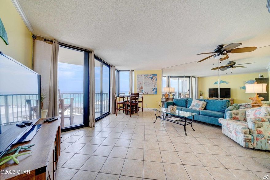 UNDER CONTRACT WITH CONTINGENCIES; SELLER ACCEPTING BACKUP OFFERS.Amazing sunsets abound from the balcony of this updated Sunbird condo. This unit has the best Sunset views in all of Sunbird! Open and spacious, Sunbird's Type C floor plan is one of the most desirable as it opens up with unobstructed views to the Gulf of Mexico. This meticulously maintained condo has many upgrades such as granite countertops, crown molding, tile floors, and custom window treatments. The private bedroom has a queen size bed with new mattress and the sleeper sofa is a queen size. Sunbird is a gated community with security and even has its own private gate leading to Pineapple Willies. Shopping, restaurants, and local attractions are all within walking distance of this unit.