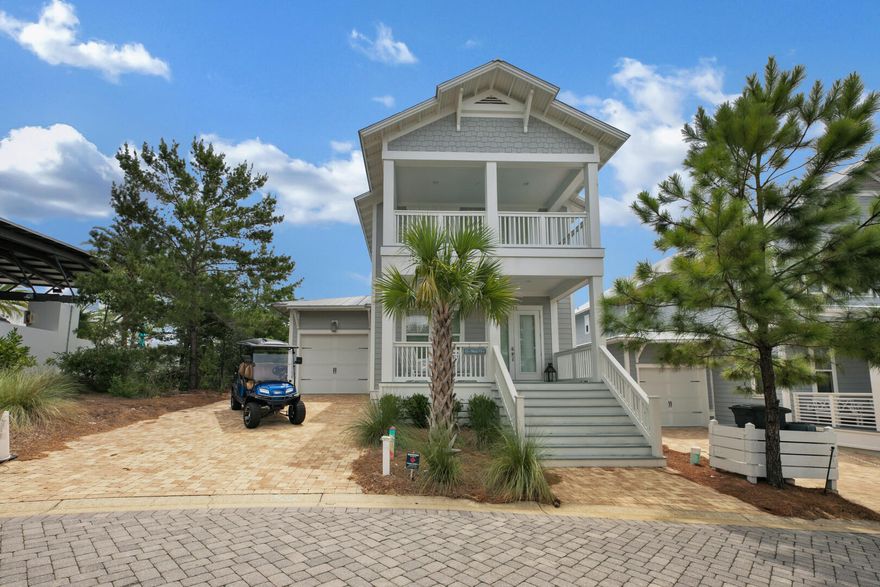 Gorgeous, Modern Coastal Style home located in the coveted community of Highland Parks. This house is situated on the best lot in the community - located directly next to the resort style pool, hot tub, lookout tower, outdoor kitchen, and all amenities Highland Parks has to offer. This beautifully decorated house has 4bed/4bath, with a dual master, and sleeps 14 comfortably. The primary bedroom is located on the 1st floor. The 2nd suite is located upstairs and has a converted closet with bunk beds - perfect for hosting multiple families. The two identical upstairs guest rooms each have built-in twin-over-queen bunks and an additional twin bed. Both bedrooms have access to a second level front balcony. The downstairs is comfortably designed with a large open floor plan with an eat-in