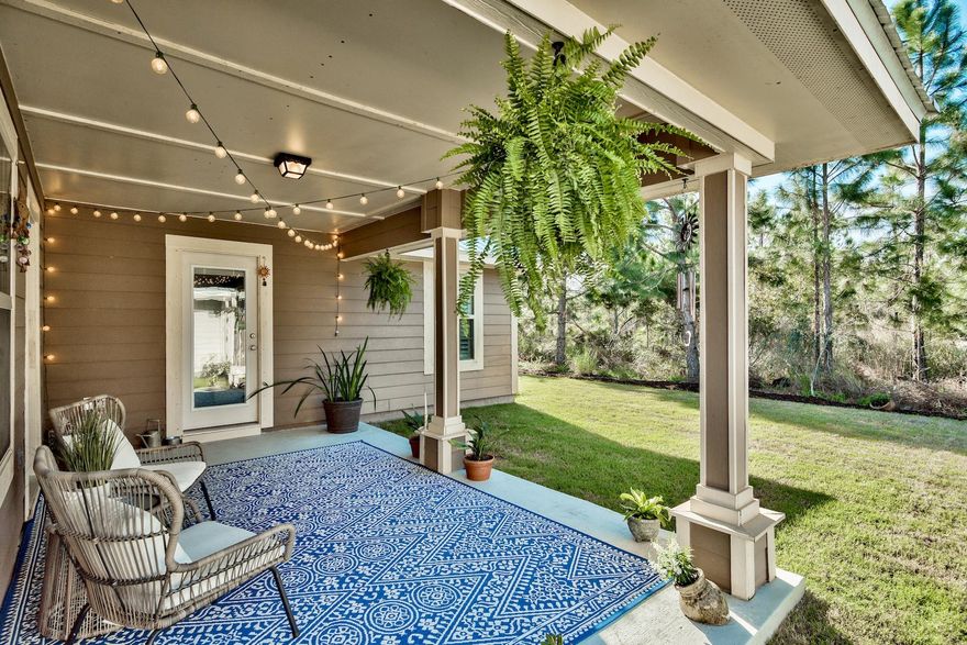 This beautiful home, completed in 2014, is located just minutes from the beaches of South Walton. 18 Bald Eagle Drive is comprised of 3 bedrooms, 2 full bathrooms, 1,900+ square feet and comfortably situated on all one level. Notable features include engineered hardwood floors that flow throughout the entire home, plantation shutters on all windows, stylish glass tile back splash complimented by granite counter tops, which are the same throughout the kitchen and both bathrooms, stainless steel appliances, large pantry and breakfast nook.