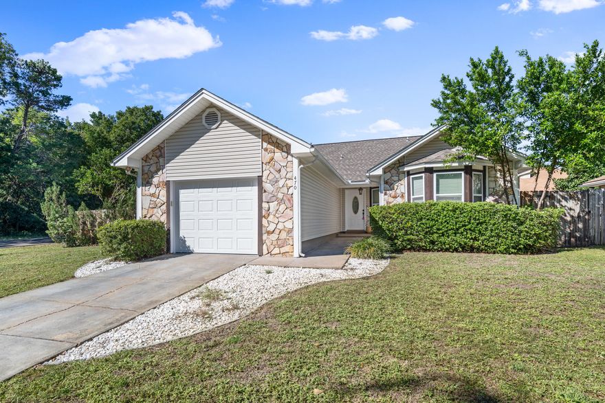 AVAILABLE NOW! This cozy, corner lot home is just minutes from Hurlburt Field AFB and Navarre Beach. It is ideally located with easy access to Hwy 98. The open concept floor plan creates a warm, welcoming interior complete with a stone faced, wood burning fireplace. The relaxing backyard features an enclosed patio and flowering trees. Perfect for curling up with a good book in a hammock. You will love this wonderful community. NO smoking. 600 minimum FICO credit score required in addition to meeting rental criteria. Pets allowed upon approval with a non-refundable pet fee and with a Petscreening.com report.All applicants are required to complete an application on https://onefamilypropertyservices.petscreening.com/regardless of if they own a pet or not. 