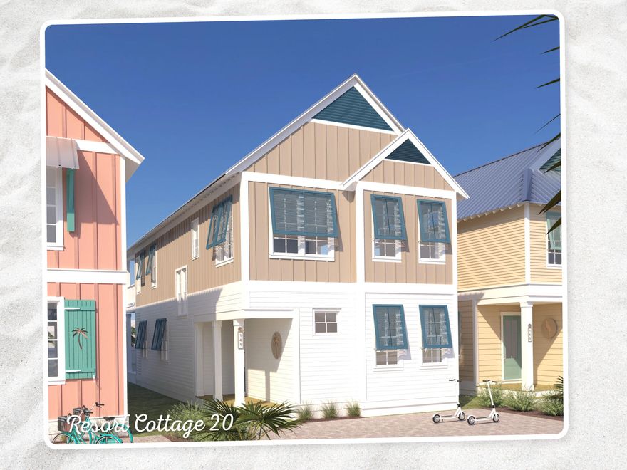 Don't miss your opportunity to enjoy everything the Margaritaville lifestyle has to offer!  This home is new construction with 5 bedrooms and 4 1/2 baths.  Located in the exciting new Margaritaville Beach Cottage Resort, homeowners and their rental guest will have a hard time deciding what to do first; you can relax in the huge resort pool, take a trip around the 425 ft long lazy river, ride down one of two waterslides, soak in the sun on the 580 feet of dedicated beach, play pickleball, have a margarita and cheeseburger brought to you poolside, games on the lawn, outdoor movies and much, much more.  This Breeze two story floorplan features 2,130 sf of heated/cooled space perfectly designed to fit your every need.
