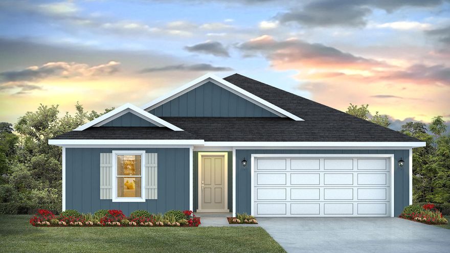 The Lakeside floor plan is a gorgeous 5 bed, 3 bath home. The kitchen design is an entertainer's dream with granite countertops, a large island bar, and a corner pantry. The kitchen flows right into the family room, making it perfect for gatherings. A nice breakfast nook is just off the kitchen. Lots of natural light and a very relaxing feel is throughout the home, with a wide porch leading to the back yard. The Primary Suite is spacious with an adjoining bath that offers a double vanity, large shower, linen closet and a walk-in closet.  This home comes standard with a Smart Home Technology package which includes a KwikSet keyless entry, thermostat, garage door and so much more.