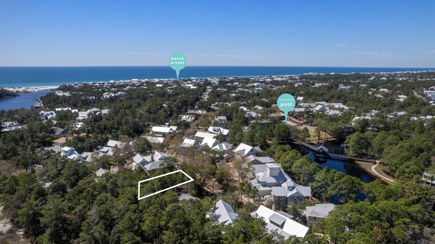 Remarkable opportunity to own this spectacular lot in the highly desirable community of Forest Lakes in Blue Mountain Beach. This home site is tucked away in a quiet corner of the community and offers amazing privacy and space to build your ideal beach home. Seller has exceptional house plans that will convey to Buyer for a custom 5 bedroom, 6 bath Beach Home that includes 3,463 sq ft of heated and cooled space, multiple porches, an attached carriage apartment & a private pool! House plans are subject to final HOA approval. Seller is a local custom builder and can help turnkey a lot + home package if so desired by the Buyer. Pricing available upon request. Amenities include a large community pool and green space, a playground and more! Nearby Public beach access!