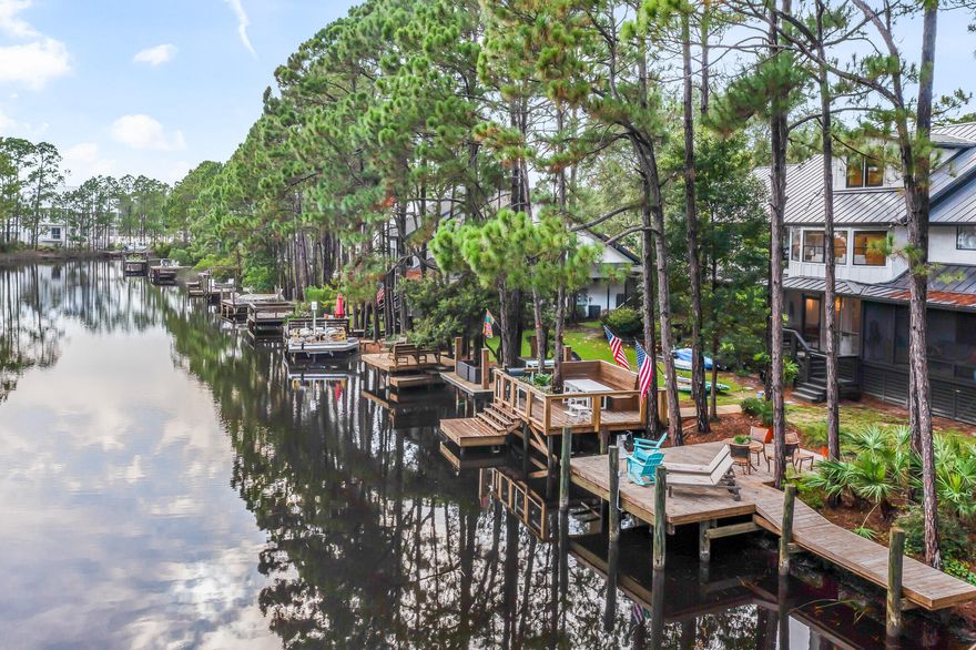 Experience the rare blend of lakefront tranquility and coastal luxury at this beautifully renovated 3BR/3.5BA townhome on Eastern Lake in the heart of Seagrove Beach. Proven Rental history over $95k. Thoughtfully redesigned with upscale finishes and a breezy, modern aesthetic, this light-filled retreat offers a private dock with direct lake access to the Gulf, and easy walk or bike access to several premier beach entry points. The open-concept layout includes a chef's kitchen, designer furnishings, a serene screened-in porch, and spacious accommodations for up to eight. Ideally located just minutes from Seaside, this exceptional property is perfectly suited as a primary residence, refined vacation home, or high-performing investment in one of 30A's most coveted coastal dune lake settings.
