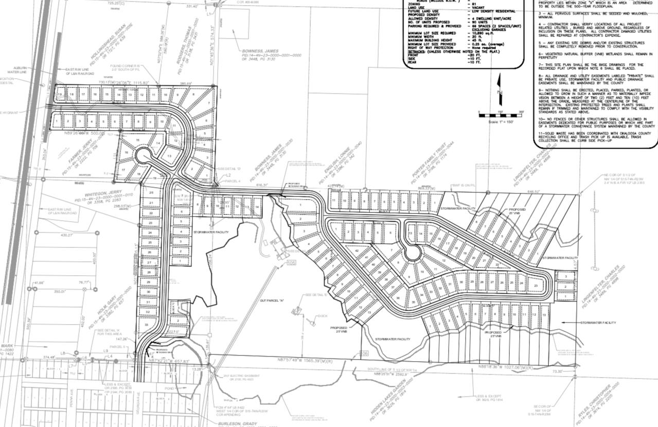 D/O In Hand !Great Opportunity Here!!!! Phase II and III featuring 155 lots, the property has an Okaloosa County approved Master Plan Development Order with final Engineering. 87+/- Ac of land right off of Hwy 85. Bring your Equipment and start building! This property is conveniently located by local shopping centers, restaurants, and entertainment. Don't miss out on this opportunity! Acreage to be determined by survey homestead not included 107-acre master parcel less homestead. Showing by appointment only..