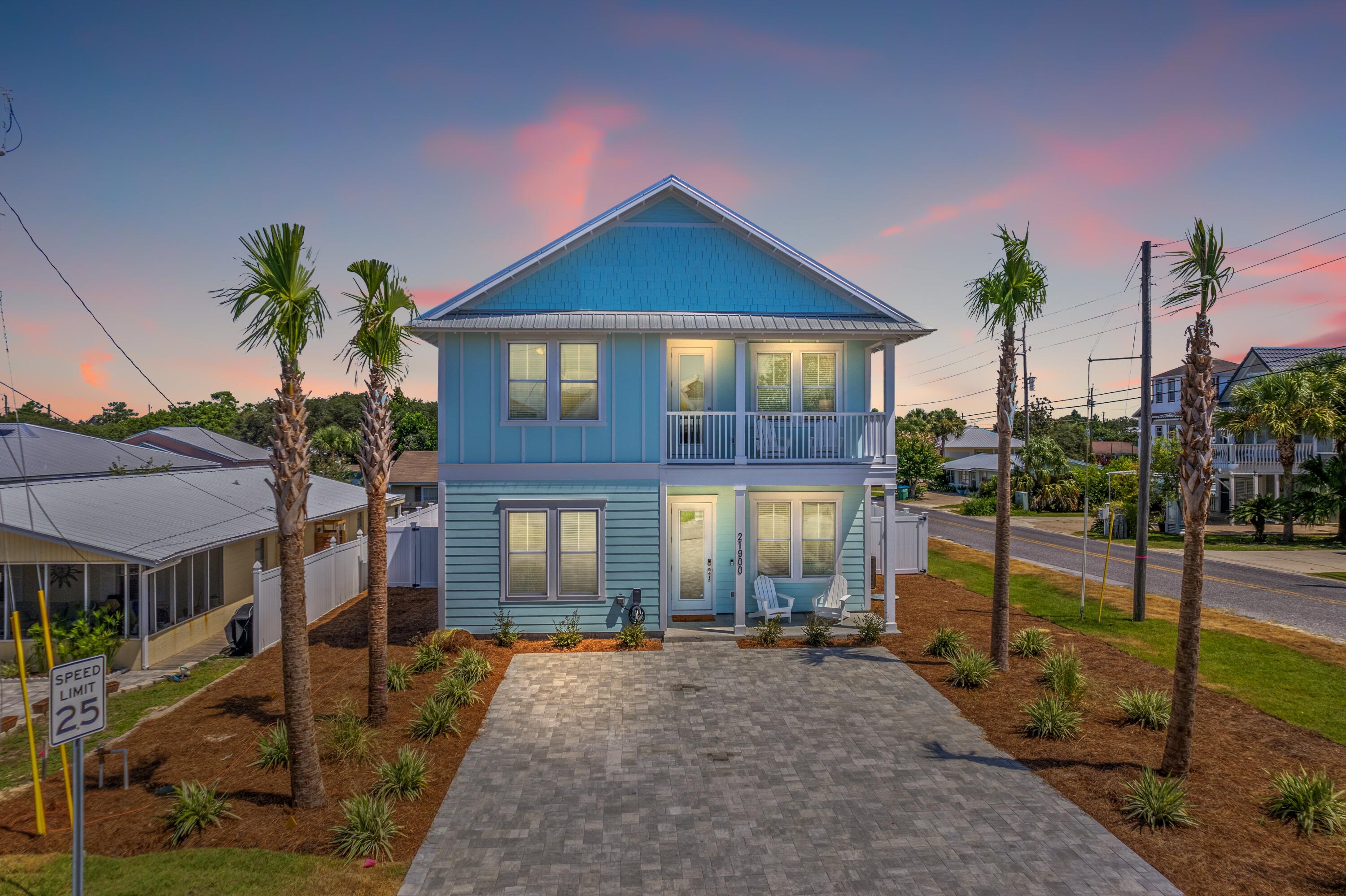 Ideal for an investor looking for amazing rental income, this stunning fully-furnished home is brand new. It has its own 24-ft. heated pool and a spacious covered patio. Due to the prime location in sought-after west Panama City Beach, just two blocks from the beach, it attracts phenomenal rental income. The beauty of buying new construction means absolutely everything is pristine from the kitchen appliances to tasteful furnishings throughout. The builder has thought of everything right down to an electric car charger, tankless hot water system and high-impact windows. Tasteful decor and a high-quality finish add to the allure of this immaculately presented beach house. The paved driveway has ample parking just steps from the covered front porch.