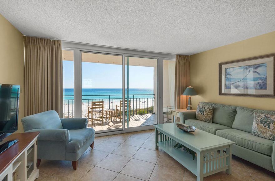 Welcome to your new vacation rental or second home at The Breakers on Okaloosa island! Gorgeous gulf front views from this fourth floor breakers unit! The inviting living and dining area has breathtaking gulf views and a wet bar for entertaining! There is a fully stocked full kitchen, complete with an in unit stacked washer and dryer! There is a half bath in the hallway for guests, and a king master suite with private bath. The unit sleeps four, including a sleeper sofa. Excellent rental history of nearly $48,000 in 2021!