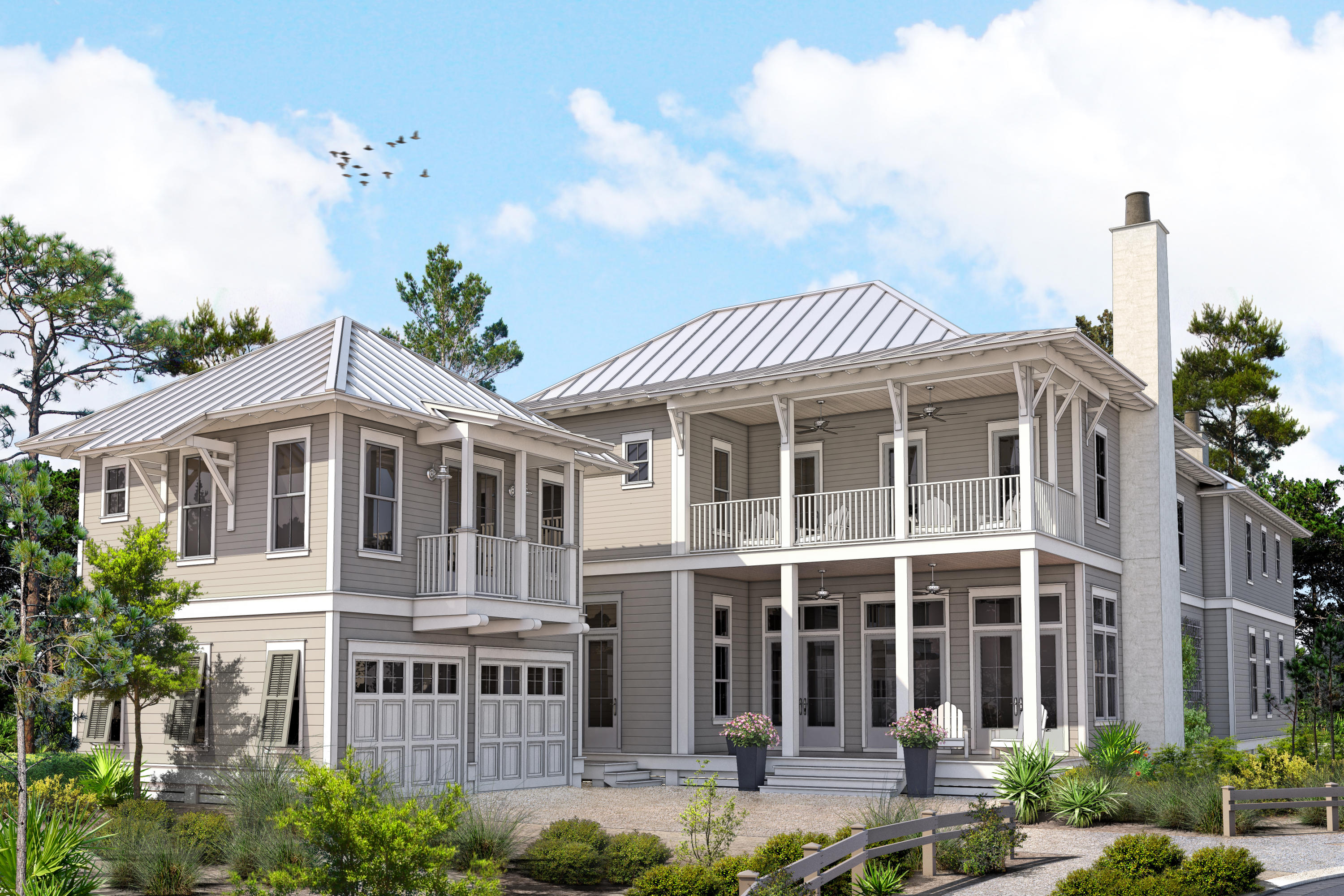 NEW CONSTRUCTION on one of the largest lots in Phase IV of WaterColor! This Romair designed and built masterpiece features 6 bedrooms, 7 1/2 baths in over 5000 sf! Custom finishes throughout include quartz kitchen countertops, wire brushed oak flooring, Wolf/Sub-Zero appliances, and much, much more. The first floor consists of an enormous great room complete with gas fireplace, dining room, and kitchen. The 2 large master suites are located on the second floor, along with 2 additional bedrooms and a bunk room, all with full en-suite bathrooms. A comfortable sitting area on the second floor features a balcony overlooking the swimming pool. The outdoor space includes the 15' x 28' swimming pool, spa, outdoor kitchen, outdoor fireplace, plenty of open air and covered seating areas,